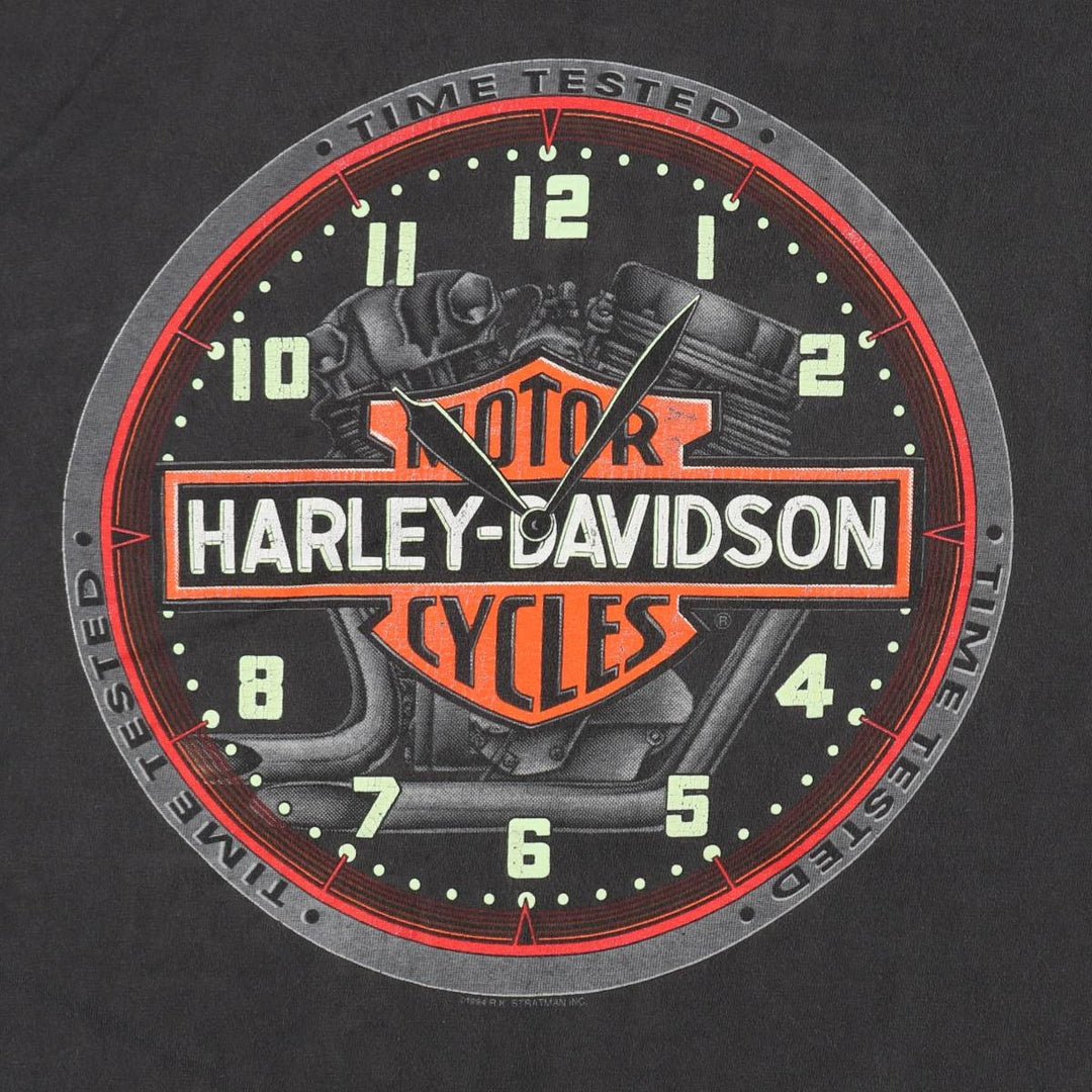 90'S Harley Davidson Motorcycle Bike T-shirt Made in USA Men's XL Vintage cotton black type Vintage Second Hand