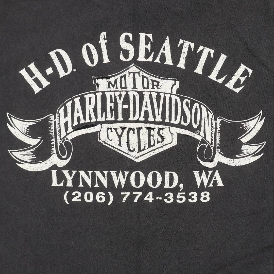 90'S Harley Davidson Motorcycle Bike T-shirt Made in USA Men's XL Vintage cotton black type Vintage Second Hand