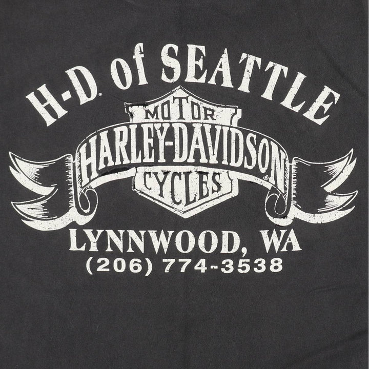 90'S Harley Davidson Motorcycle Bike T-shirt Made in USA Men's XL Vintage cotton black type Vintage Second Hand