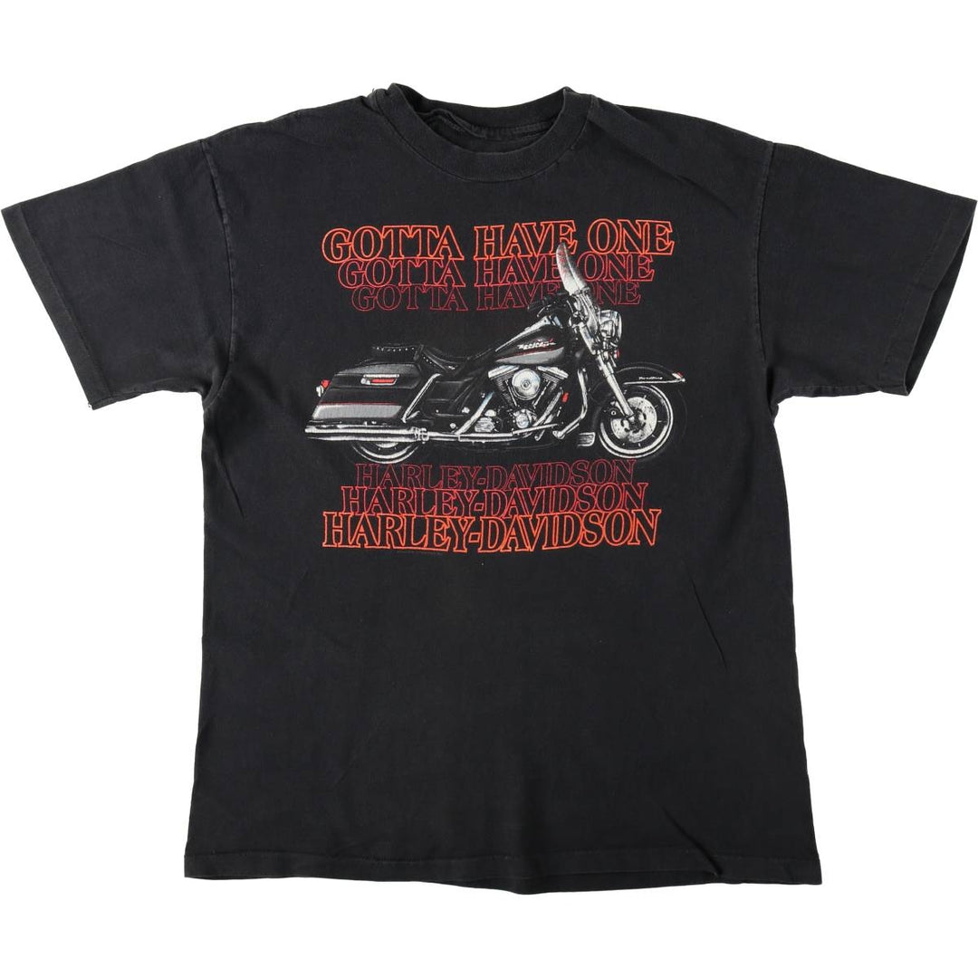 90'S Harley-Davidson Motorcycle T-Shirt, Men's Size M (Equivalent), Vintage unclear black type Vintage Second Hand