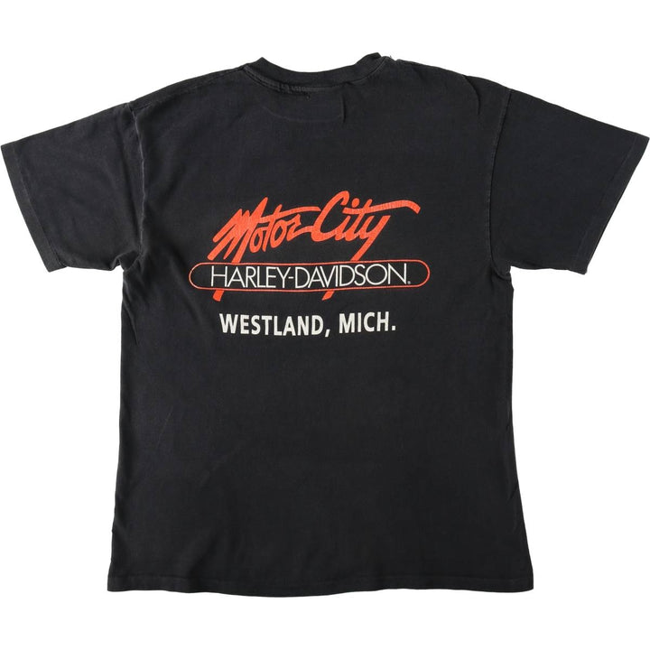 90'S Harley-Davidson Motorcycle T-Shirt, Men's Size M (Equivalent), Vintage unclear black type Vintage Second Hand