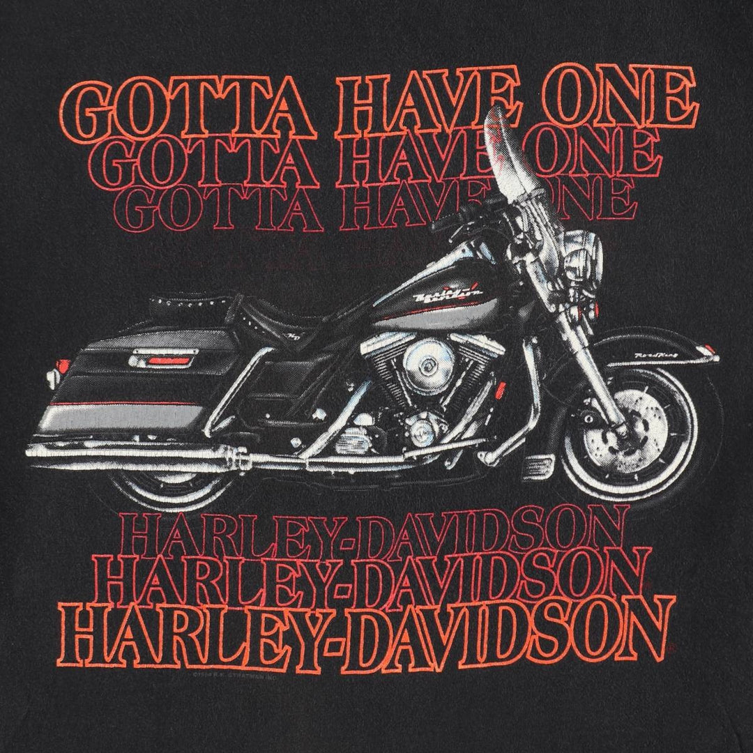 90'S Harley-Davidson Motorcycle T-Shirt, Men's Size M (Equivalent), Vintage unclear black type Vintage Second Hand