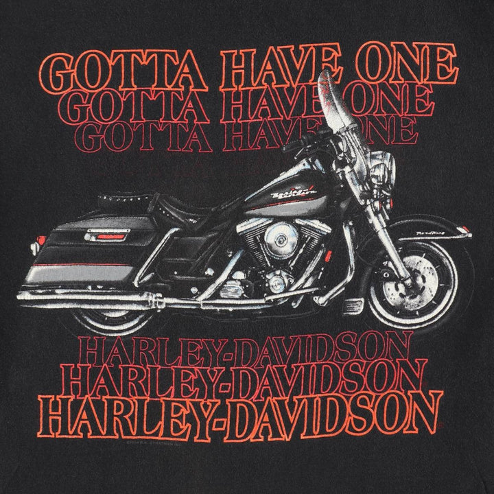 90'S Harley-Davidson Motorcycle T-Shirt, Men's Size M (Equivalent), Vintage unclear black type Vintage Second Hand