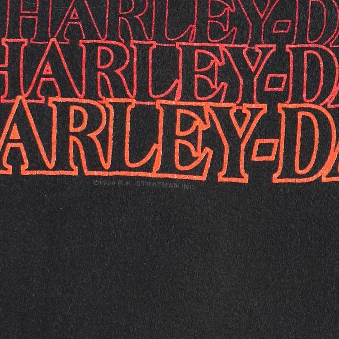 90'S Harley-Davidson Motorcycle T-Shirt, Men's Size M (Equivalent), Vintage unclear black type Vintage Second Hand