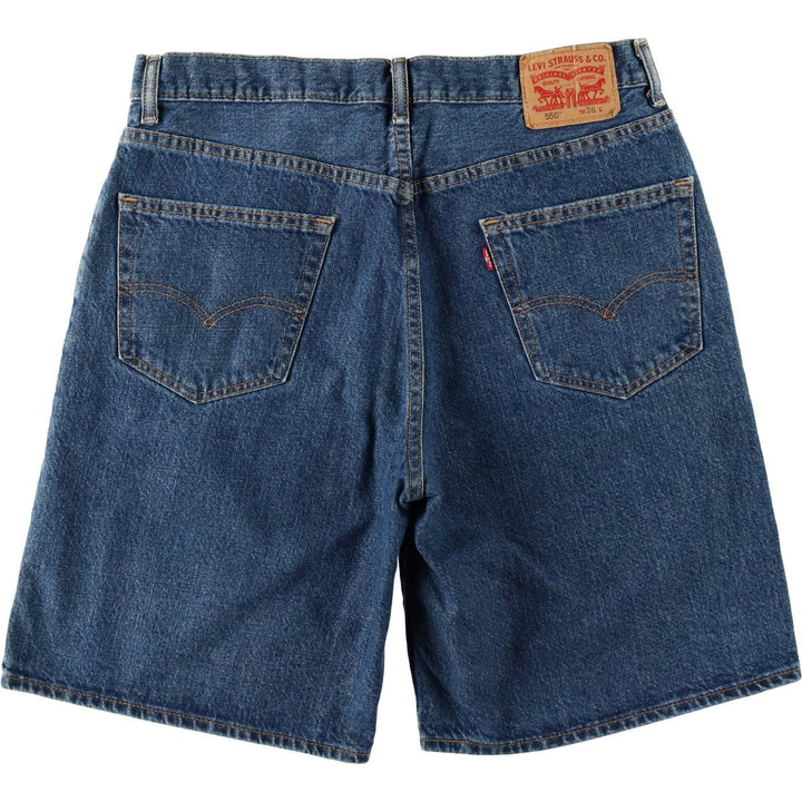 Levi's 550 denim shorts, short pants for men, size W35 cotton navy blue type Vintage Second Hand