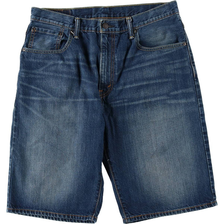 Levi's 569 denim shorts, half pants, jorts, men's size W34 cotton navy blue type Vintage Second Hand