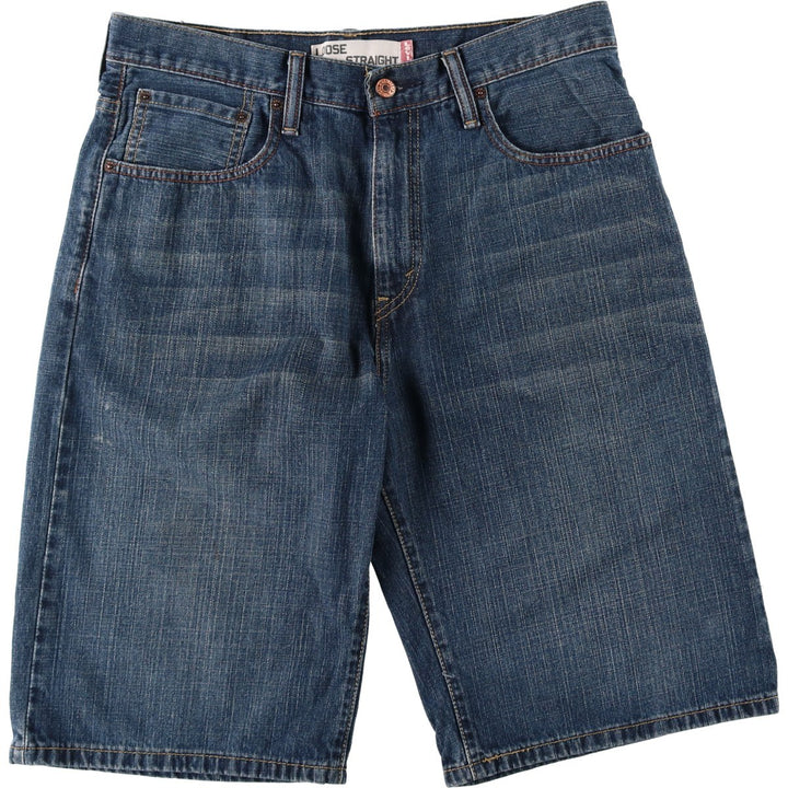 Levi's 569 LOOSE STRAIGHT denim shorts, half pants, jorts, men's w34 equivalent cotton navy blue type Vintage Second Hand