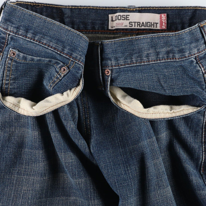 Levi's 569 LOOSE STRAIGHT denim shorts, half pants, jorts, men's w34 equivalent cotton navy blue type Vintage Second Hand
