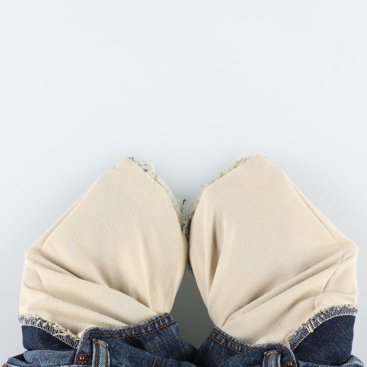 Levi's 569 LOOSE STRAIGHT denim shorts, half pants, jorts, men's w34 equivalent cotton navy blue type Vintage Second Hand
