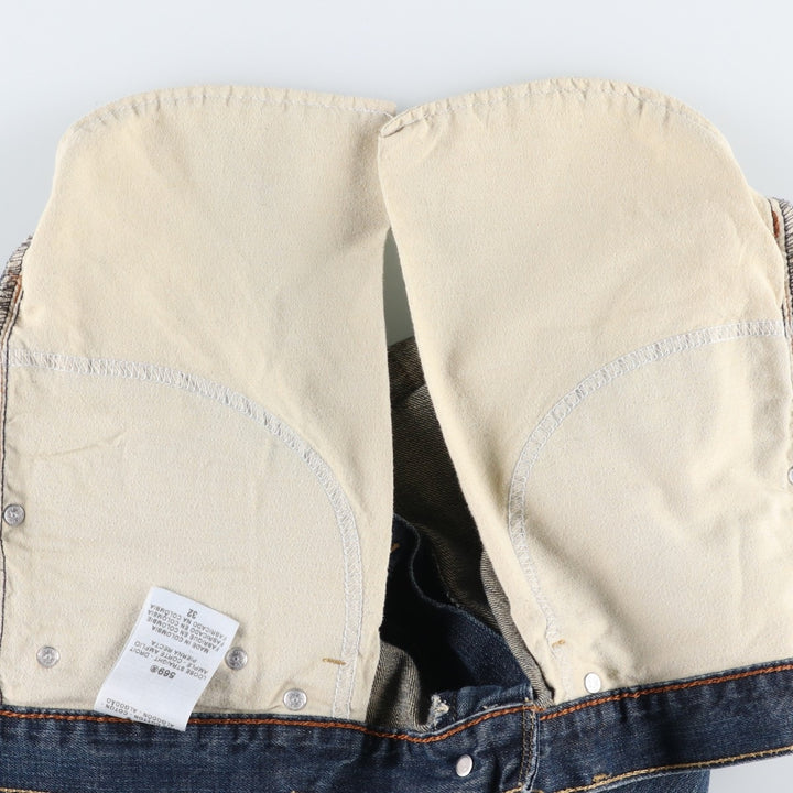 Levi's 569 LOOSE STRAIGHT denim shorts, half pants, jorts, men's w34 equivalent cotton navy blue type Vintage Second Hand
