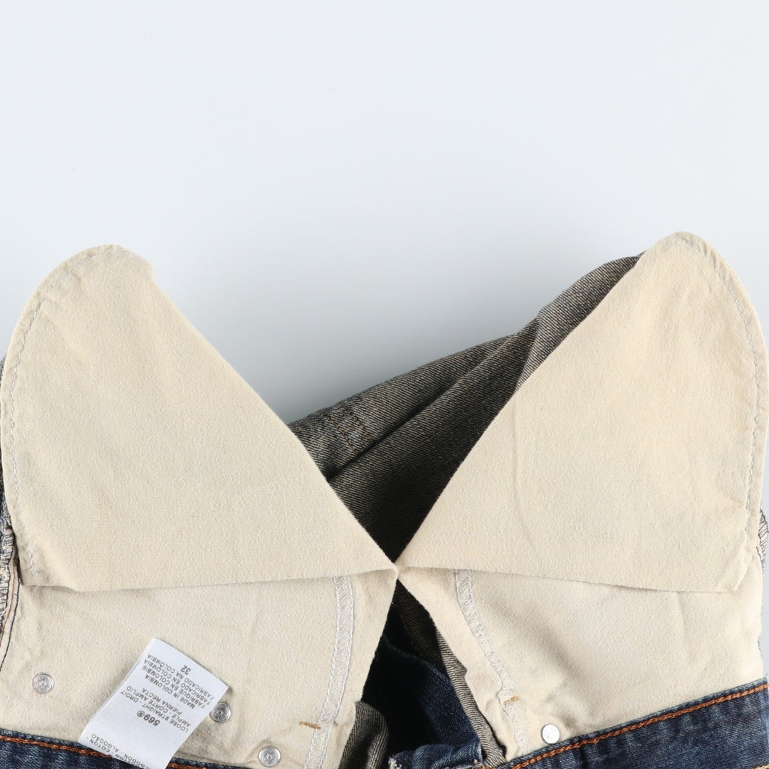 Levi's 569 LOOSE STRAIGHT denim shorts, half pants, jorts, men's w34 equivalent cotton navy blue type Vintage Second Hand