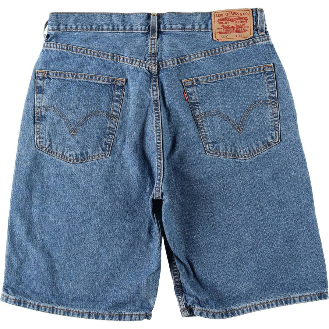2000'S Levi's 569 Loose Fit Denim Shorts (Men's W35 equivalent) cotton blue type Vintage Second Hand
