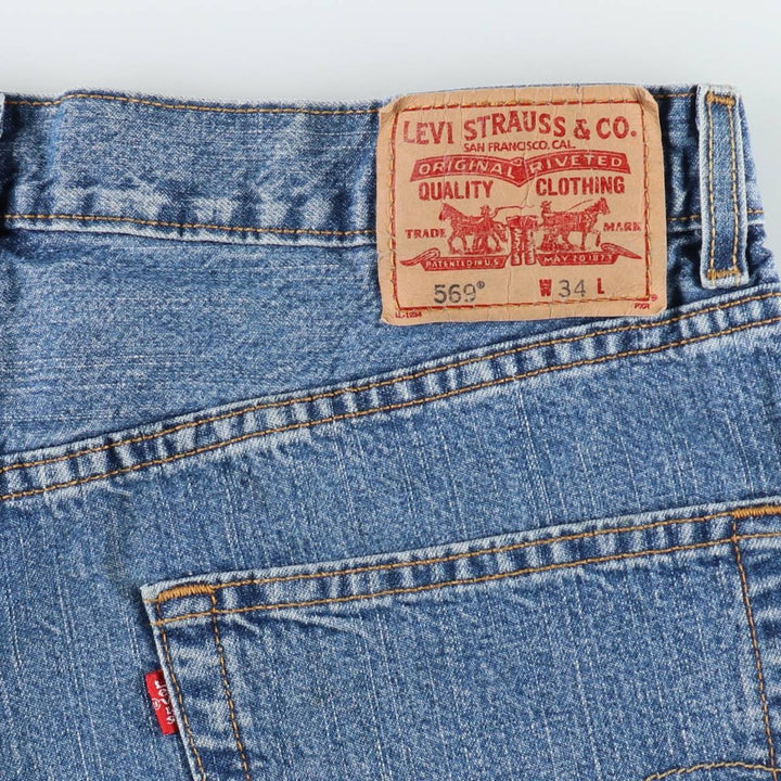 2000'S Levi's 569 Loose Fit Denim Shorts (Men's W35 equivalent) cotton blue type Vintage Second Hand