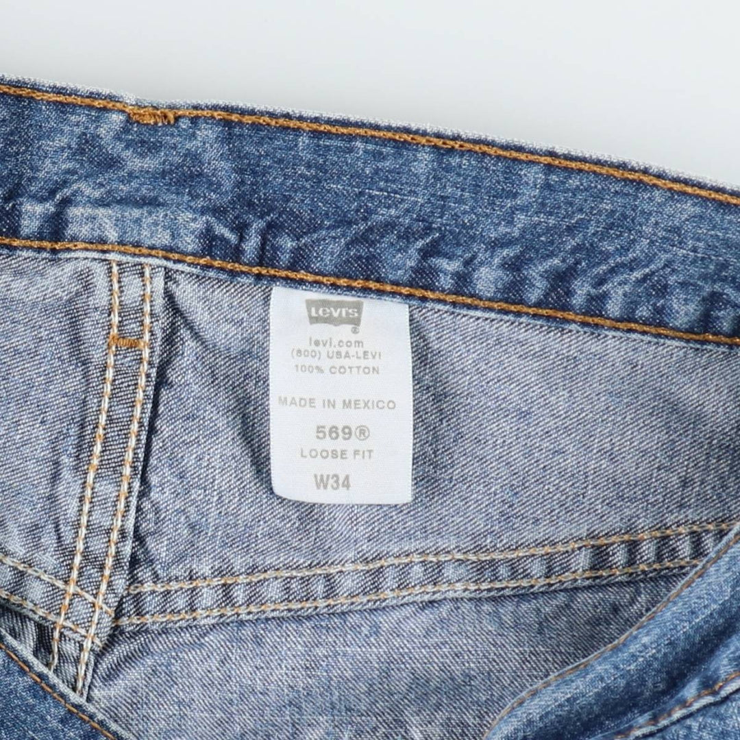 2000'S Levi's 569 Loose Fit Denim Shorts (Men's W35 equivalent) cotton blue type Vintage Second Hand