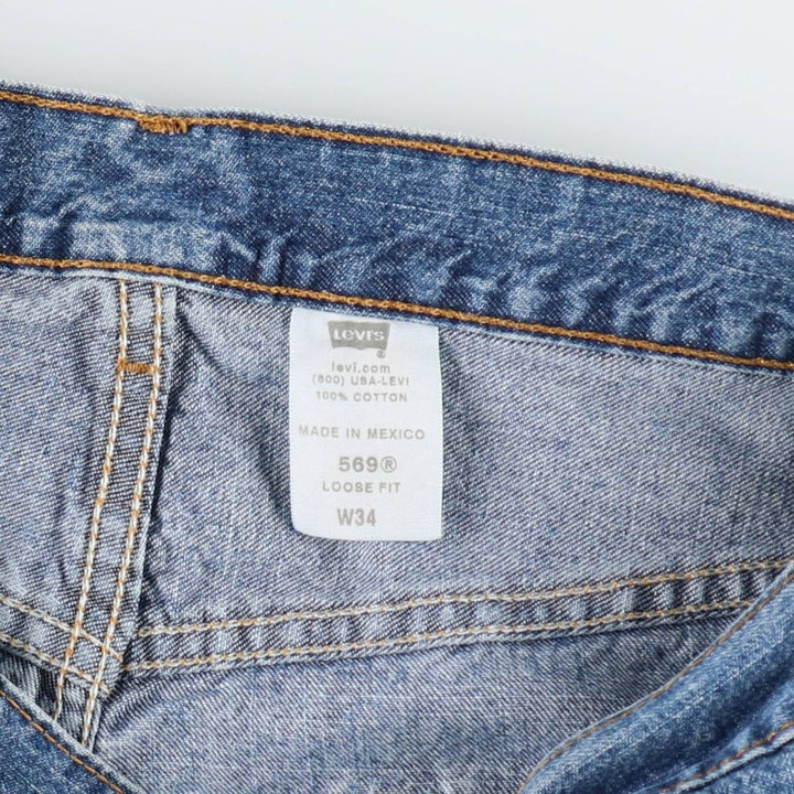 2000'S Levi's 569 Loose Fit Denim Shorts (Men's W35 equivalent) cotton blue type Vintage Second Hand
