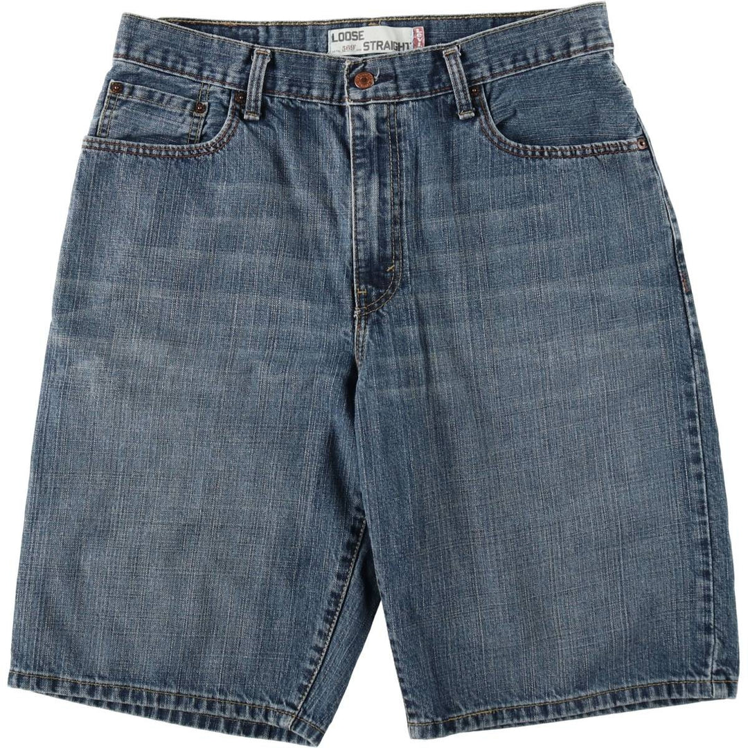 Levi's 569 LOOSE STRAIGHT denim shorts, half pants, jorts, men's w34 equivalent cotton navy blue type Vintage Second Hand
