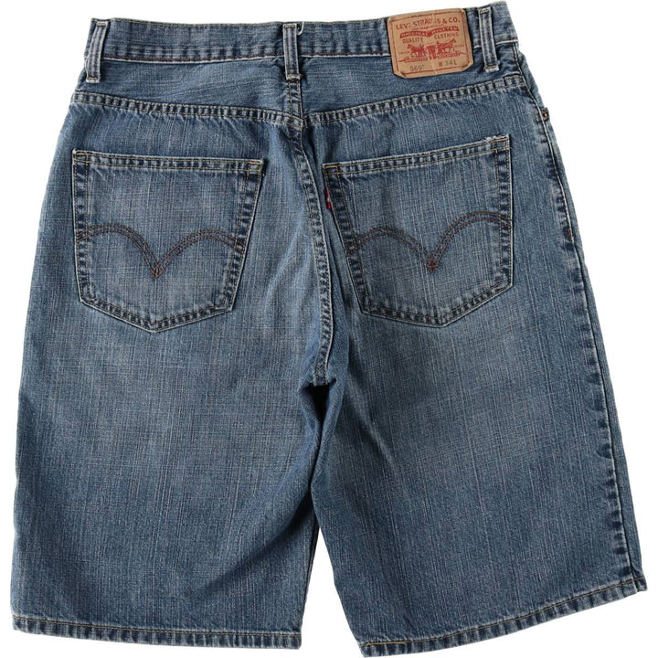 Levi's 569 LOOSE STRAIGHT denim shorts, half pants, jorts, men's w34 equivalent cotton navy blue type Vintage Second Hand