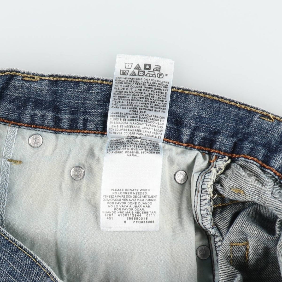 Levi's 569 LOOSE STRAIGHT denim shorts, half pants, jorts, men's w34 equivalent cotton navy blue type Vintage Second Hand