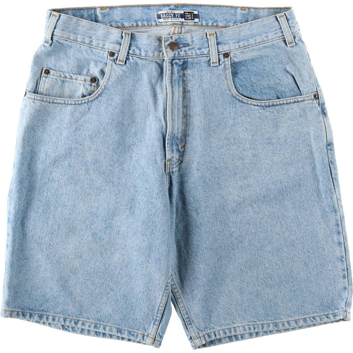 90s-00'S GAP DENIM BAGGY FIT denim shorts, men's size W35 (approx.) unclear blue type Vintage Second Hand