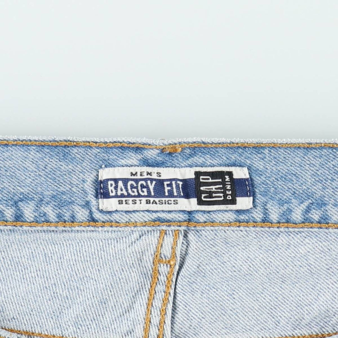 90s-00'S GAP DENIM BAGGY FIT denim shorts, men's size W35 (approx.) unclear blue type Vintage Second Hand