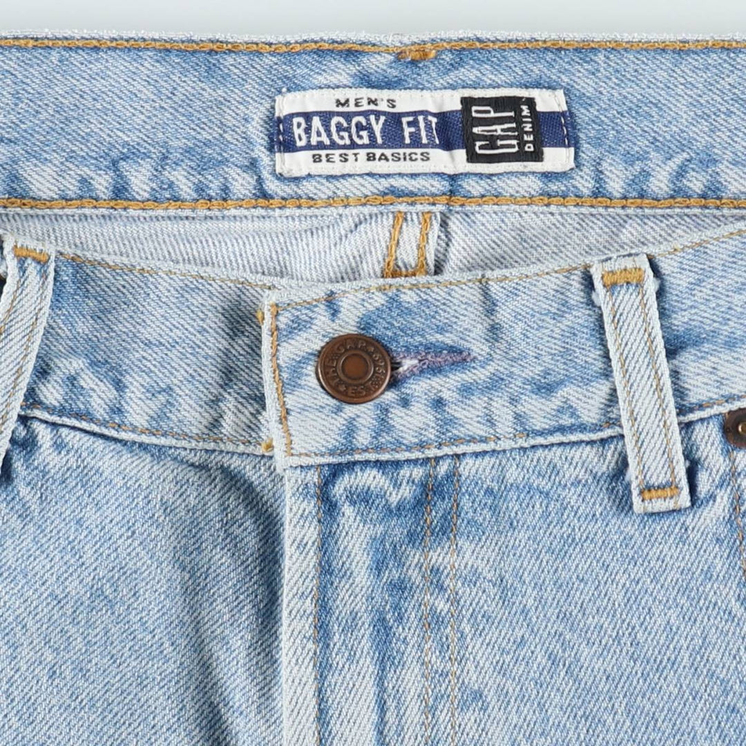 90s-00'S GAP DENIM BAGGY FIT denim shorts, men's size W35 (approx.) unclear blue type Vintage Second Hand
