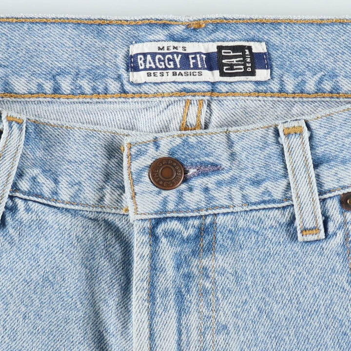 90s-00'S GAP DENIM BAGGY FIT denim shorts, men's size W35 (approx.) unclear blue type Vintage Second Hand
