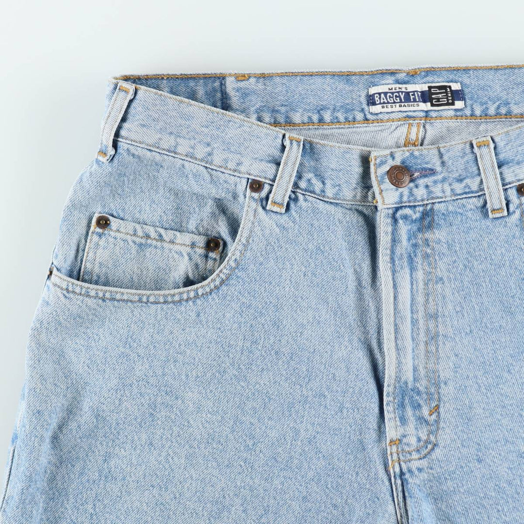 90s-00'S GAP DENIM BAGGY FIT denim shorts, men's size W35 (approx.) unclear blue type Vintage Second Hand