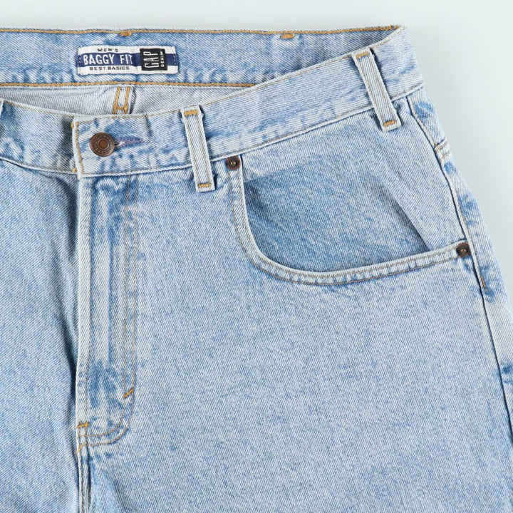 90s-00'S GAP DENIM BAGGY FIT denim shorts, men's size W35 (approx.) unclear blue type Vintage Second Hand