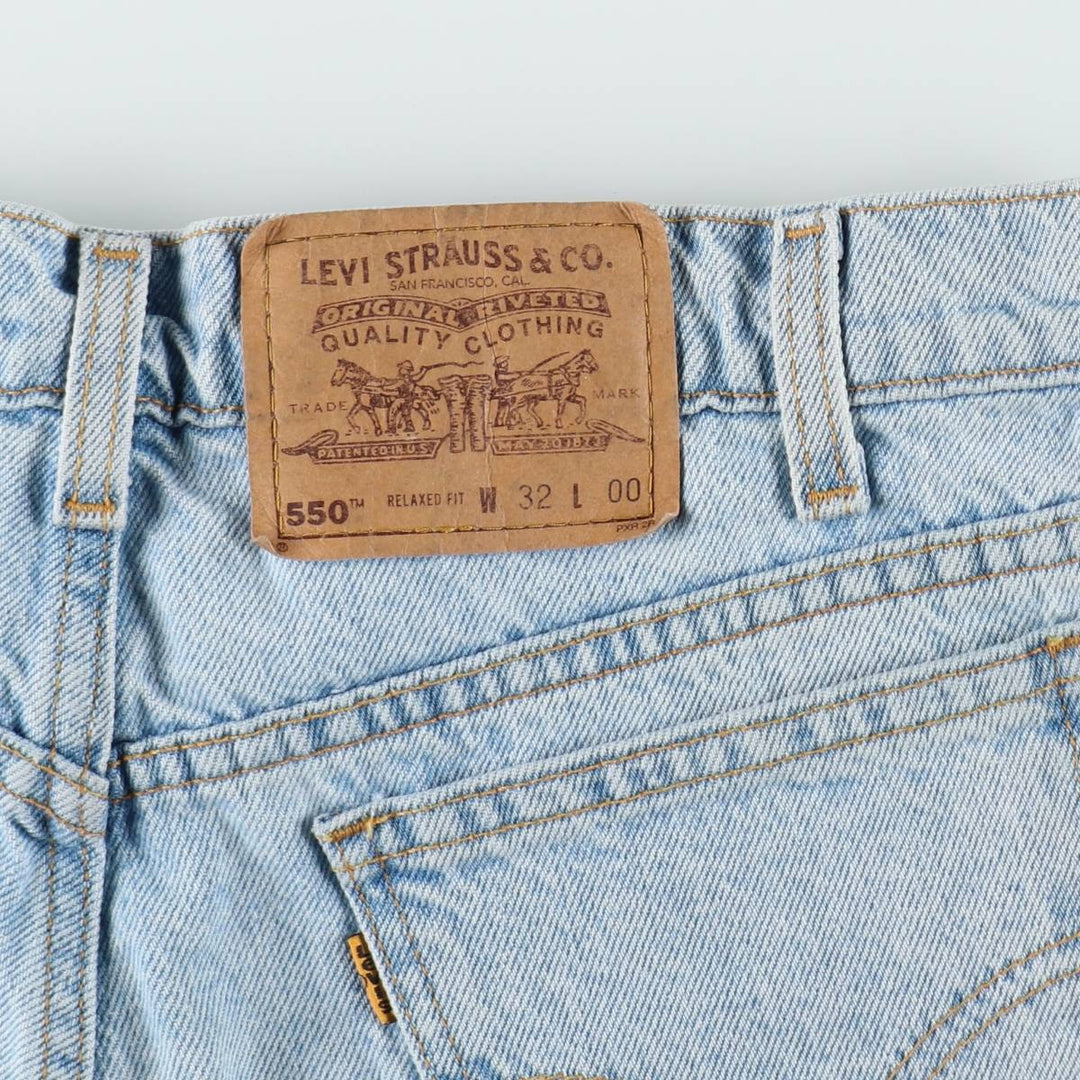 90'S Levi's 550 Relaxed Fit Denim Shorts, Men's Size W32 (approx.), Vintage cotton Blue type light blue Vintage Second Hand