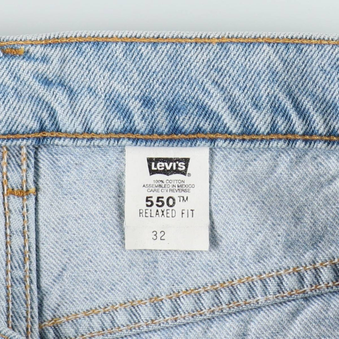 90'S Levi's 550 Relaxed Fit Denim Shorts, Men's Size W32 (approx.), Vintage cotton Blue type light blue Vintage Second Hand