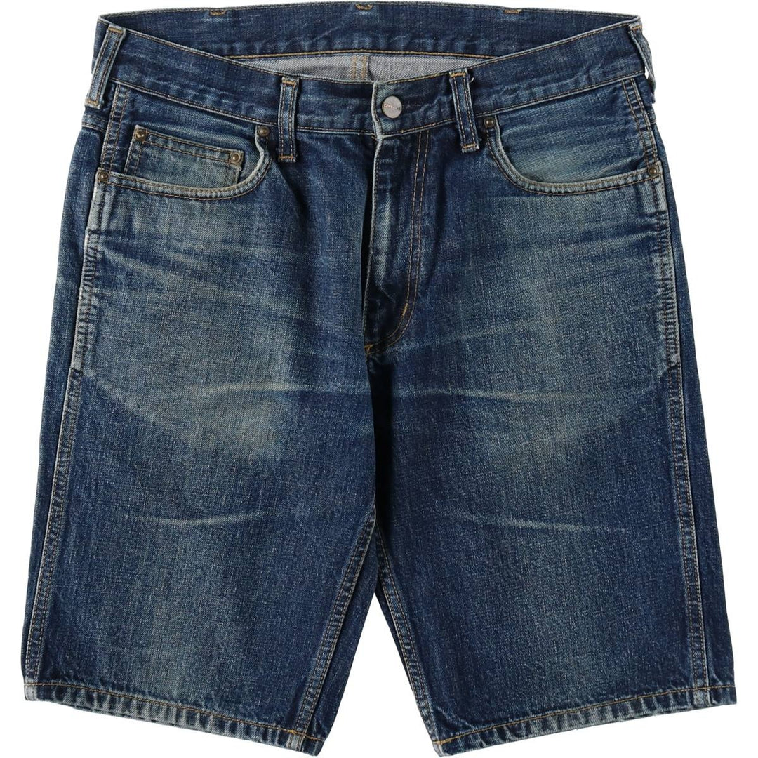 Carhartt Western Short II denim shorts, men's size W33 (approx.) cotton blue type Vintage Second Hand