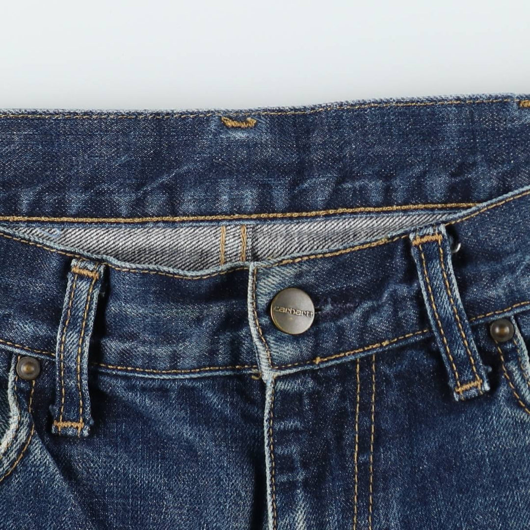 Carhartt Western Short II denim shorts, men's size W33 (approx.) cotton blue type Vintage Second Hand