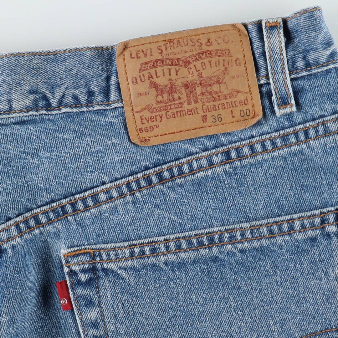 2000'S Levi's 569 Loose Straight Fit Denim Shorts (Men's W36 equivalent) cotton blue type Vintage Second Hand