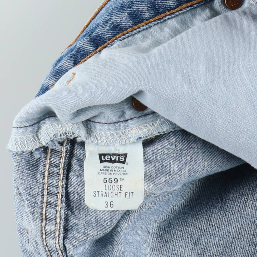 2000'S Levi's 569 Loose Straight Fit Denim Shorts (Men's W36 equivalent) cotton blue type Vintage Second Hand