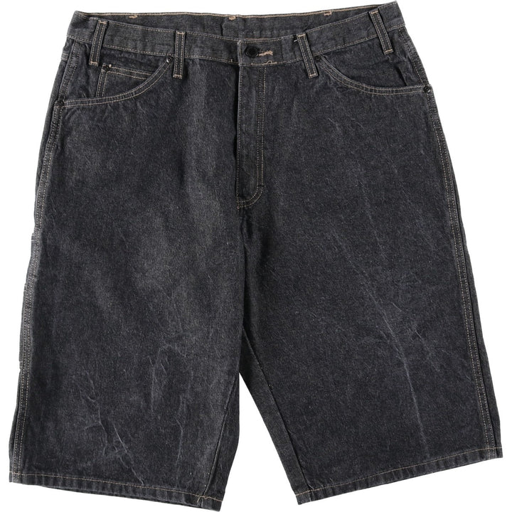 Dickies Black Denim Shorts, Half Pants, Men's, W37 cotton black type Vintage Second Hand