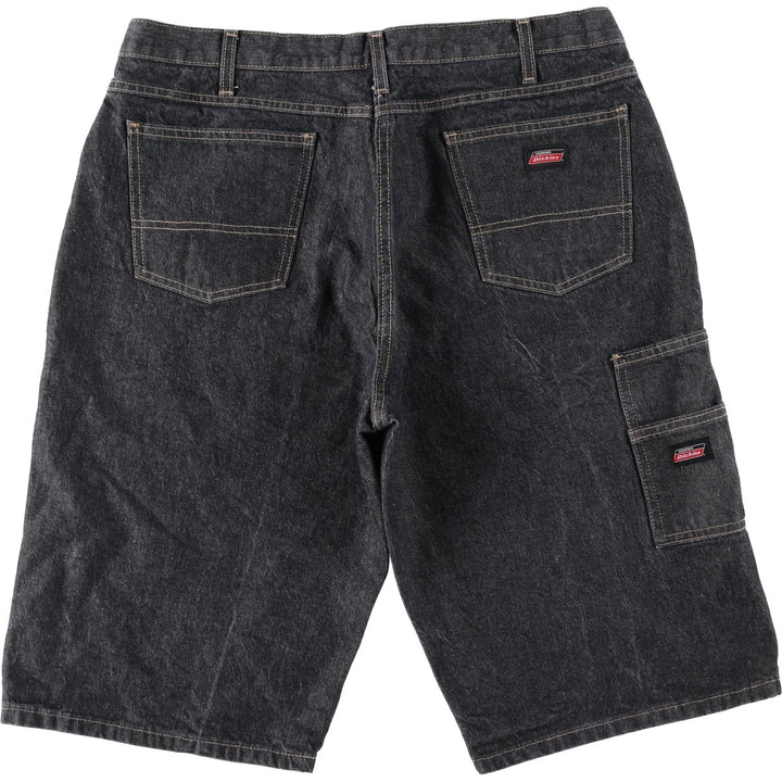 Dickies Black Denim Shorts, Half Pants, Men's, W37 cotton black type Vintage Second Hand
