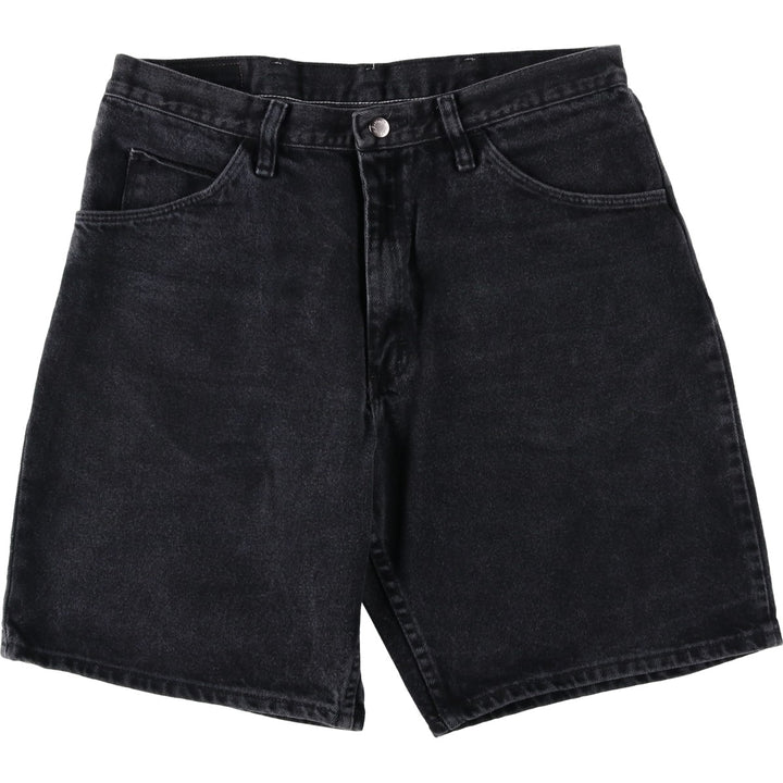 Wrangler Black Denim Shorts, Shorts, Men's, W34 cotton black type Vintage Second Hand
