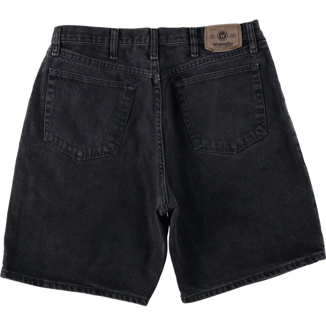 Wrangler Black Denim Shorts, Shorts, Men's, W34 cotton black type Vintage Second Hand