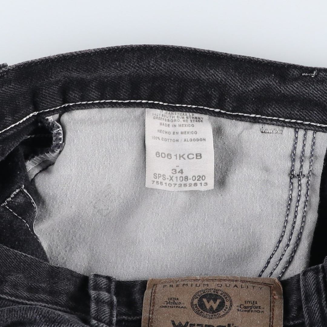 Wrangler Black Denim Shorts, Shorts, Men's, W34 cotton black type Vintage Second Hand