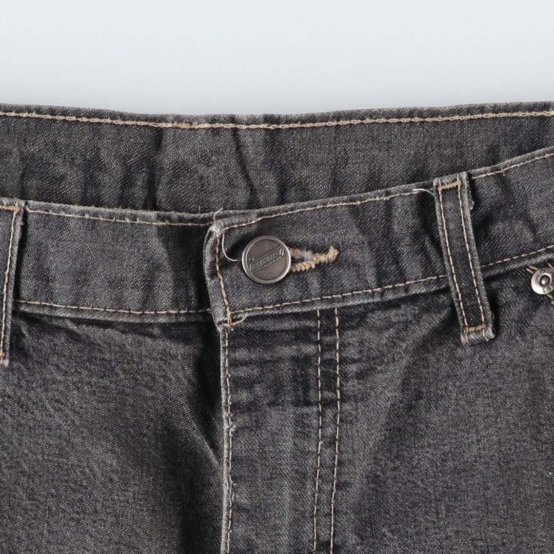 Dickies Loose Fit Black Denim Shorts (Men's W36 equivalent) cotton black type Vintage Second Hand