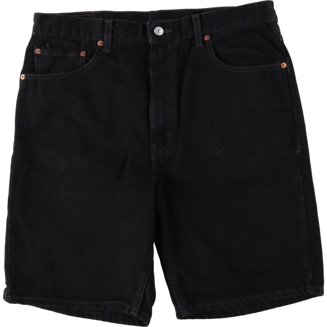 Levi's 505 Regular Fit Black Denim Shorts (Men's size W37 equivalent) cotton black type Vintage Second Hand