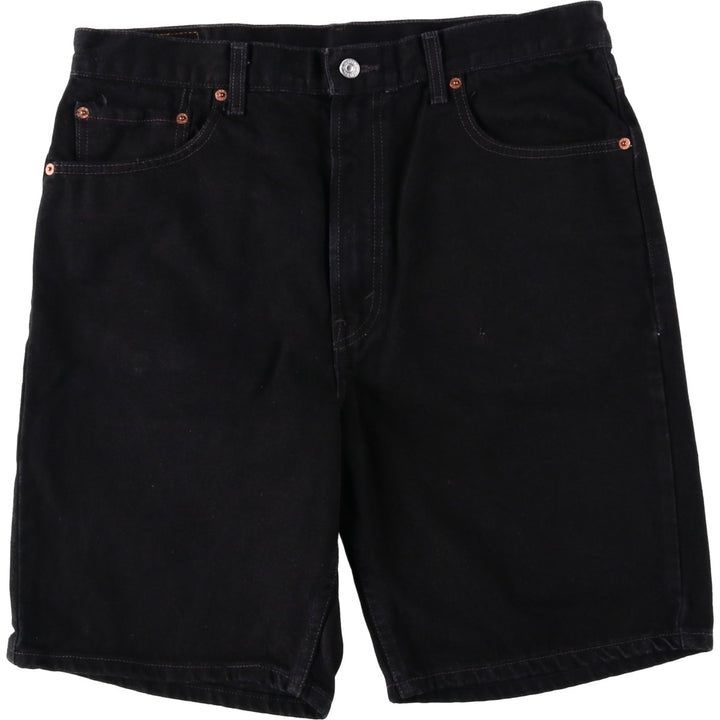 Levi's 505 Regular Fit Black Denim Shorts (Men's size W37 equivalent) cotton black type Vintage Second Hand