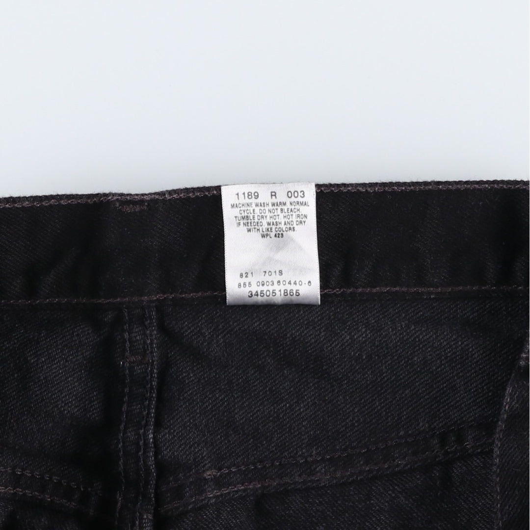 Levi's 505 Regular Fit Black Denim Shorts (Men's size W37 equivalent) cotton black type Vintage Second Hand