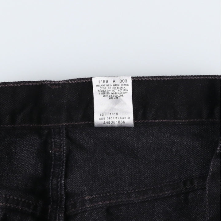 Levi's 505 Regular Fit Black Denim Shorts (Men's size W37 equivalent) cotton black type Vintage Second Hand