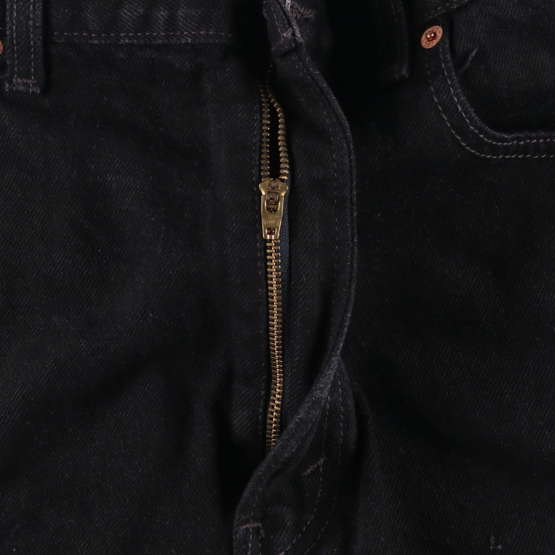 Levi's 505 Regular Fit Black Denim Shorts (Men's size W37 equivalent) cotton black type Vintage Second Hand