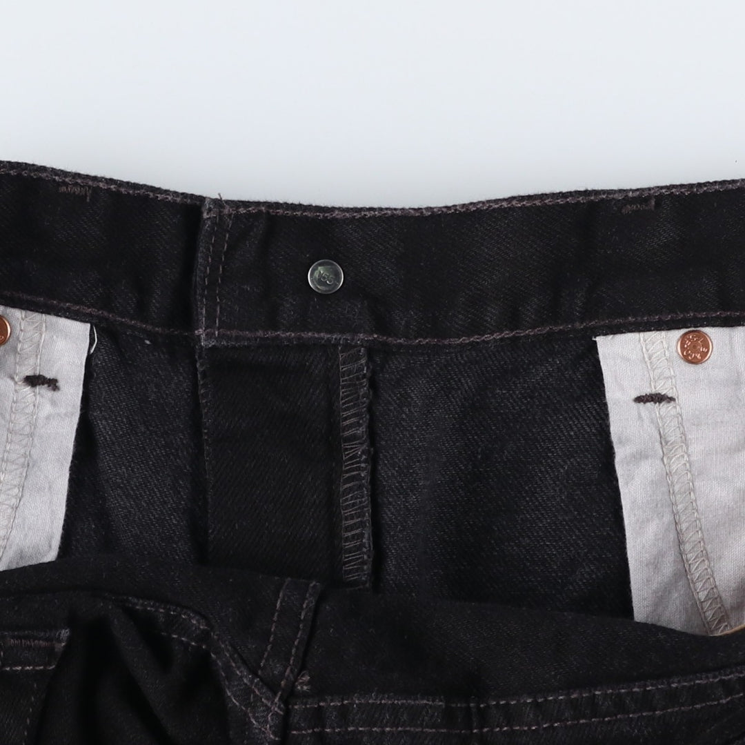 Levi's 505 Regular Fit Black Denim Shorts (Men's size W37 equivalent) cotton black type Vintage Second Hand