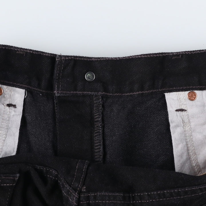 Levi's 505 Regular Fit Black Denim Shorts (Men's size W37 equivalent) cotton black type Vintage Second Hand