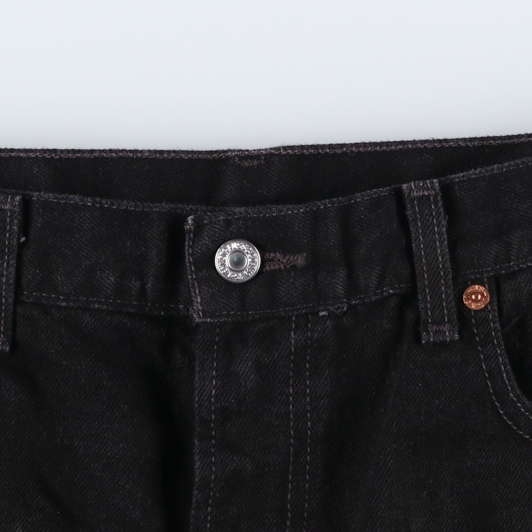 Levi's 505 Regular Fit Black Denim Shorts (Men's size W37 equivalent) cotton black type Vintage Second Hand