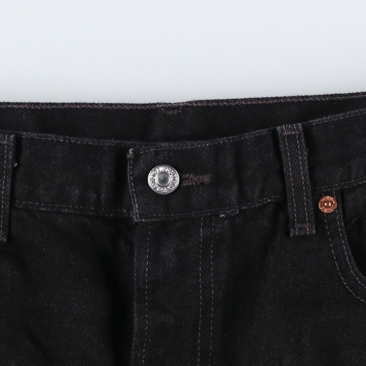 Levi's 505 Regular Fit Black Denim Shorts (Men's size W37 equivalent) cotton black type Vintage Second Hand