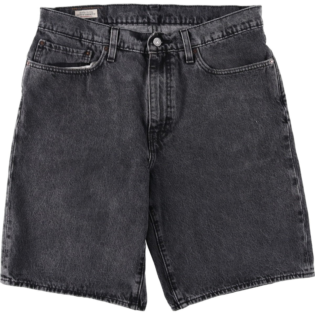 Levi's black denim shorts, men's size W37 (approx.) cotton black type Vintage Second Hand